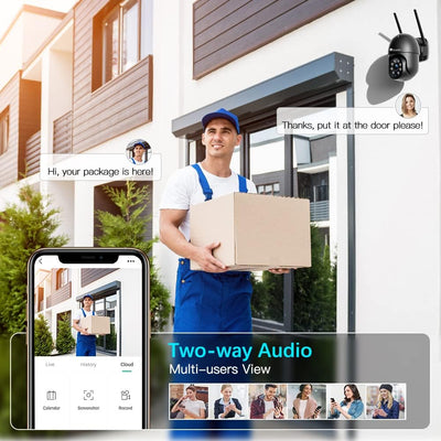 Ctronics PTZ Überwachungskamera Aussen WLAN, 1080P Kabellose WiFi IP Kamera Outdoor mit Automatische