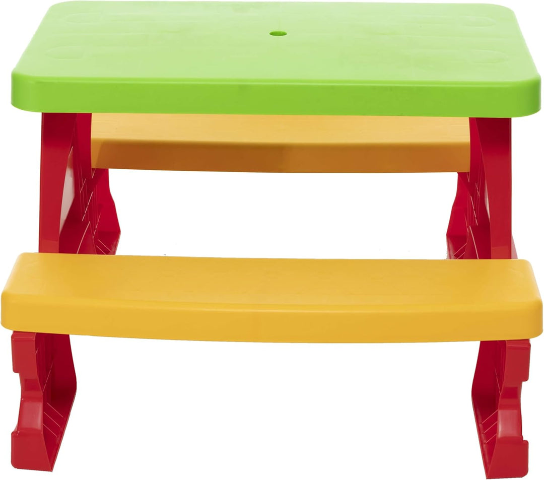 Kinder Sitzgruppe Picknick Sitzgarnitur Outdoor Bank Tisch Kombi rot, Rot