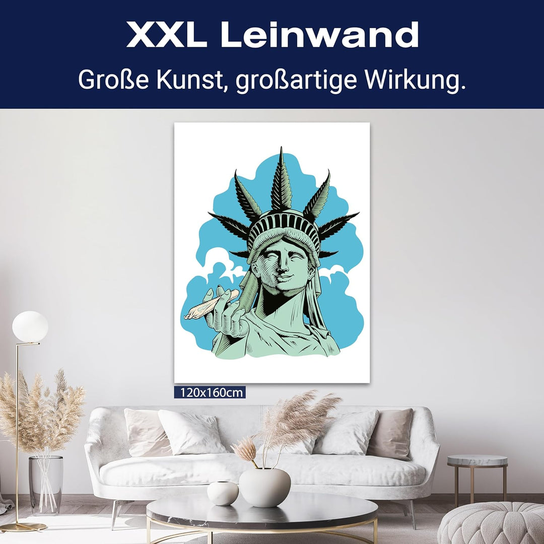 wandmotiv24 Leinwandbild Digital Art, 80x60cm, Hochformat, Freiheitsstatue, Deko, Bilder auf Leinwan