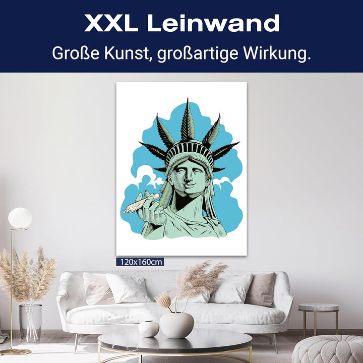 wandmotiv24 Leinwandbild Digital Art, 80x60cm, Hochformat, Freiheitsstatue, Deko, Bilder auf Leinwan