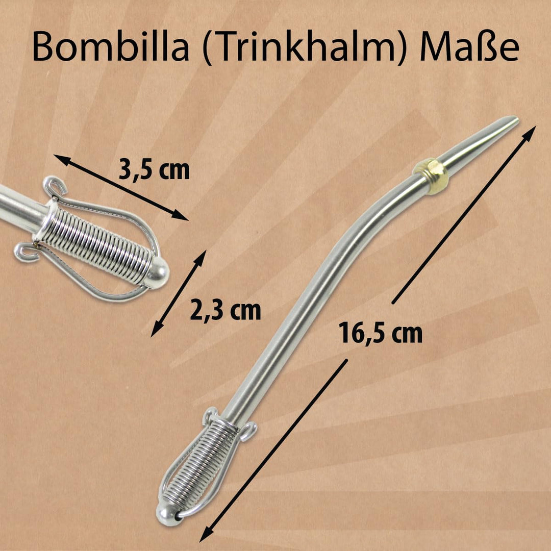 Bombilla Patagonia 16,5 cm – lebensmittelechter Edelstahl, authentisches Design. Silber, Silber