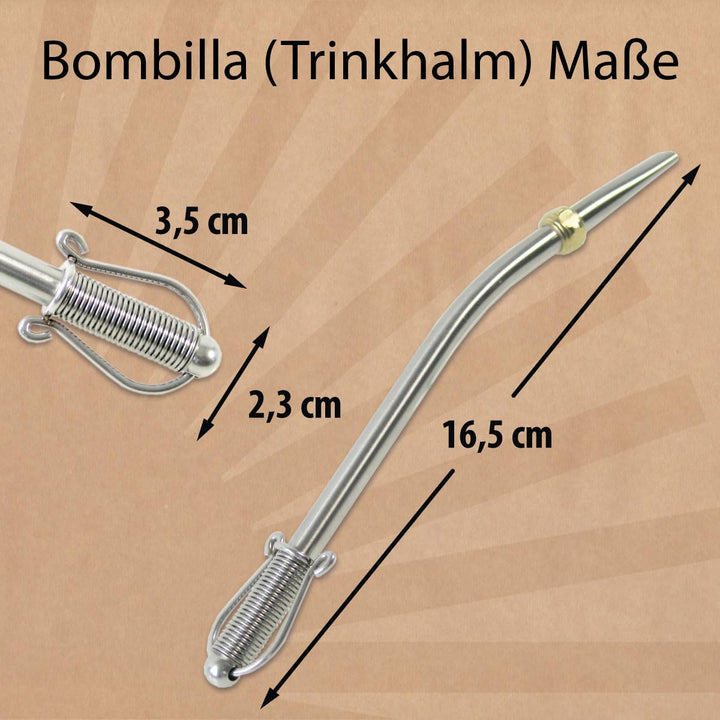 Bombilla Patagonia 16,5 cm – lebensmittelechter Edelstahl, authentisches Design. Silber, Silber