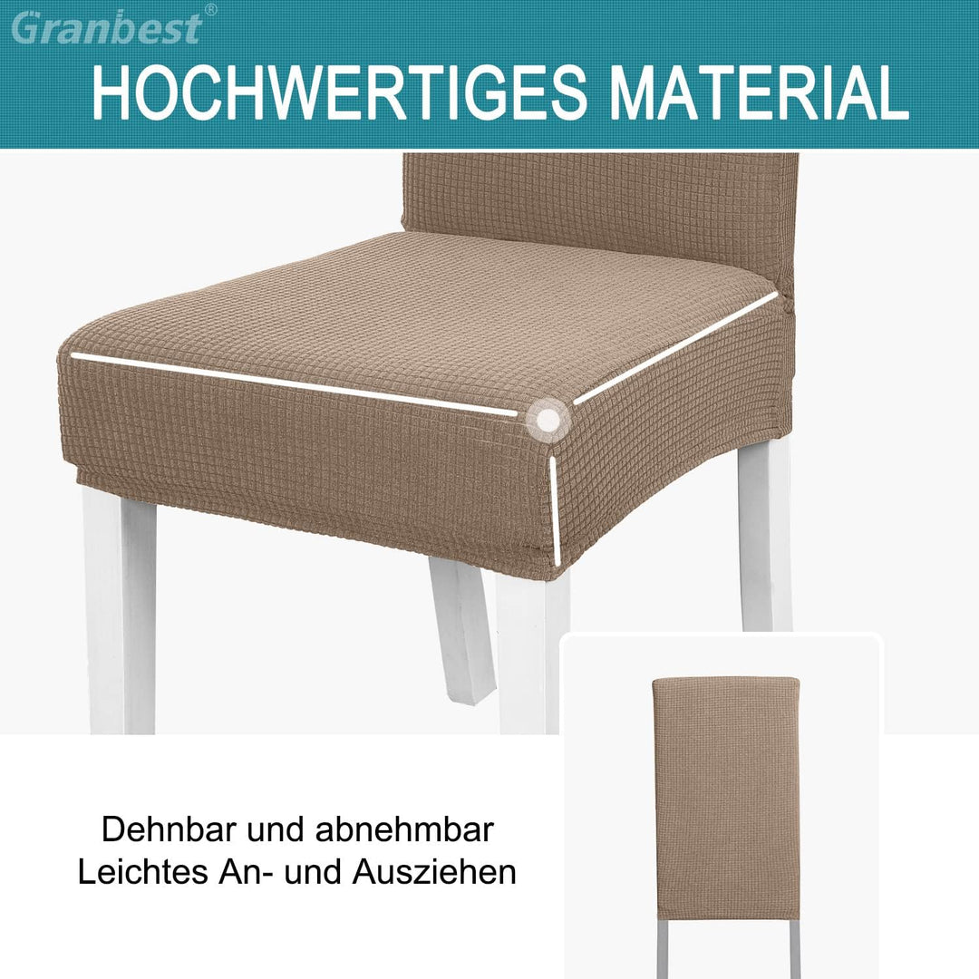Granbest Premium Wasserdicht Esszimmerstuhl Abdeckungen Satz Von 6, Elastische Hohe Zurück Stuhlhuss
