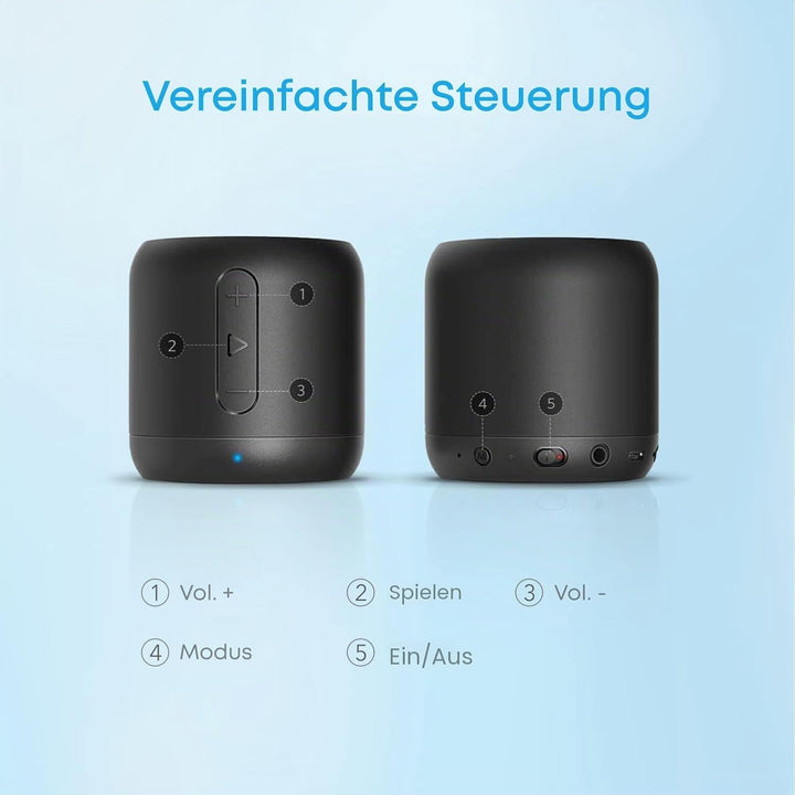 Anker Soundcore mini Bluetooth Lautsprecher mit 15 Stunden Spielzeit, Fantastischer Sound, 20 Meter