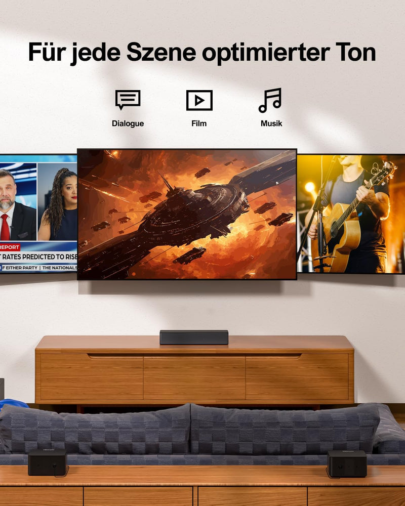 ULTIMEA 5.1 Dolby Atmos Soundbar, 3D Surround Sound System Soundbar für TV Geräte, Soundbar mit Subw