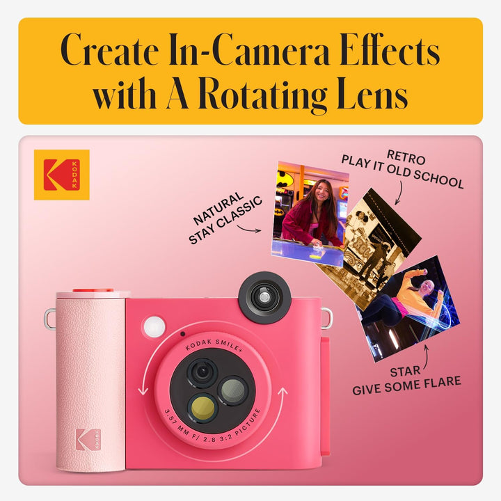 KODAK Smile+ 2-in-1 Digitale Sofortbildkamera & kabelloser Bluetooth-Fotodrucker - 10MP, Spezialeffe