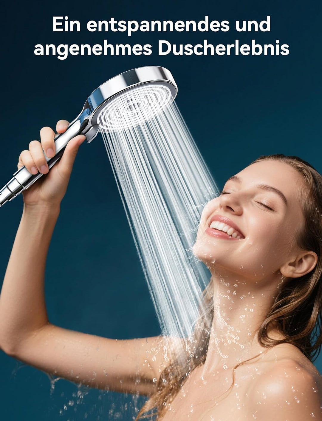Magichome Duschkopf Gross, 5 Strahlarten Hochdruck Duschkopf Wassersparend, Handbrause Druckerhöhend