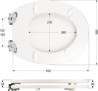 'aquaSu® WC-Sitz mit Absenkautomatik, Maritim Dekor Schiffsanker, Toilettensitz mit Holzkern, Fast F
