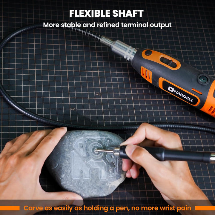 200W Corded Rotary Tool Kit with Fine Speed Control & Flex Shaft 8000-40000 RPM Digital Display, 155