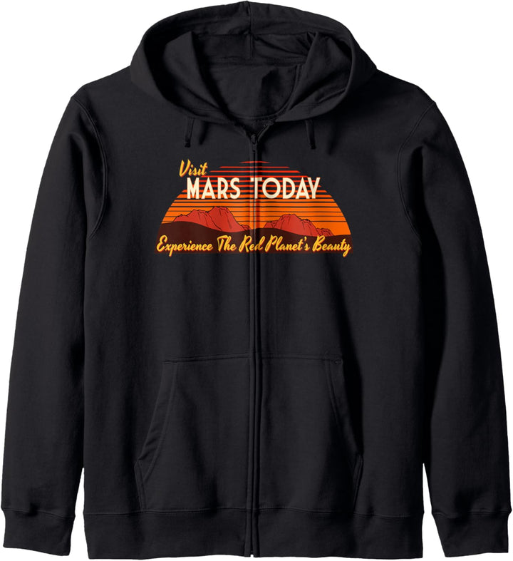 Retro Space Travel Visit Planet Mars Solar System Gift Kapuzenjacke