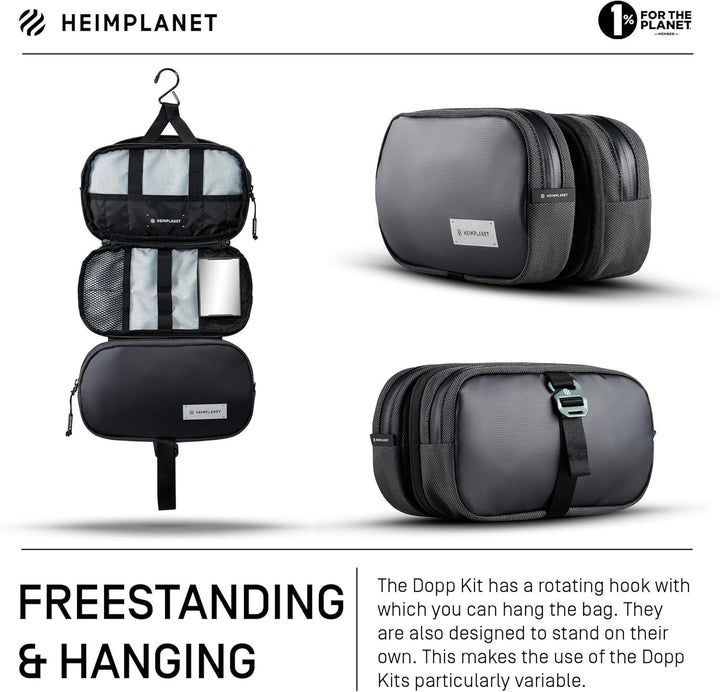 HEIMPLANET Original | HPT Carry Essentials - DOPP KIT Kulturtasche | Wasserfester Kulturbeutel aus r