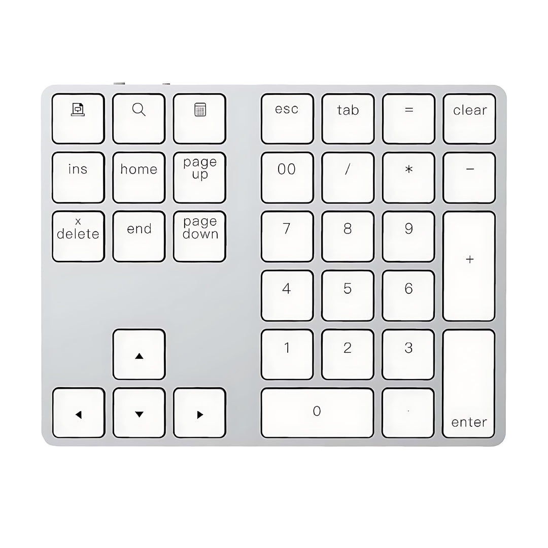USB-C Bluetooth Numerische Ziffernblock – Kabelloses NumPad, Wiederaufladbare Numerische Tastatur fü