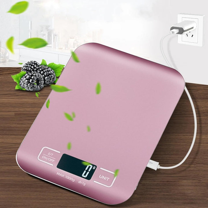Küchenwaage Digital, 10kg/1g Küchenwaage USB Wiederaufladbar Digitale Küchenwaagen mit LCD Display &