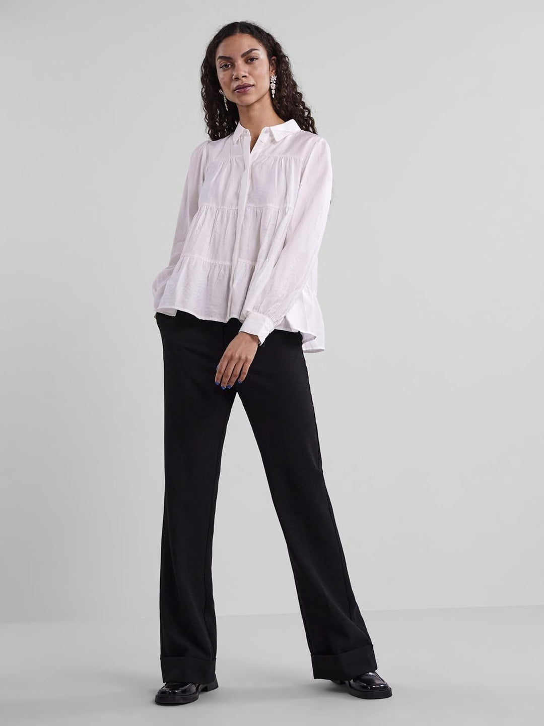 YAS Damen Yaspala Ls Shirt S. Noos Hemd/Bluse XS Star White, XS Star White