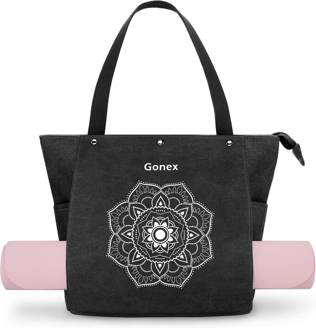 Gonex Yogatasche, Yogamatte Tasche mit Mehreren Taschen für Damen und Herren, Canvas wasserdichte To
