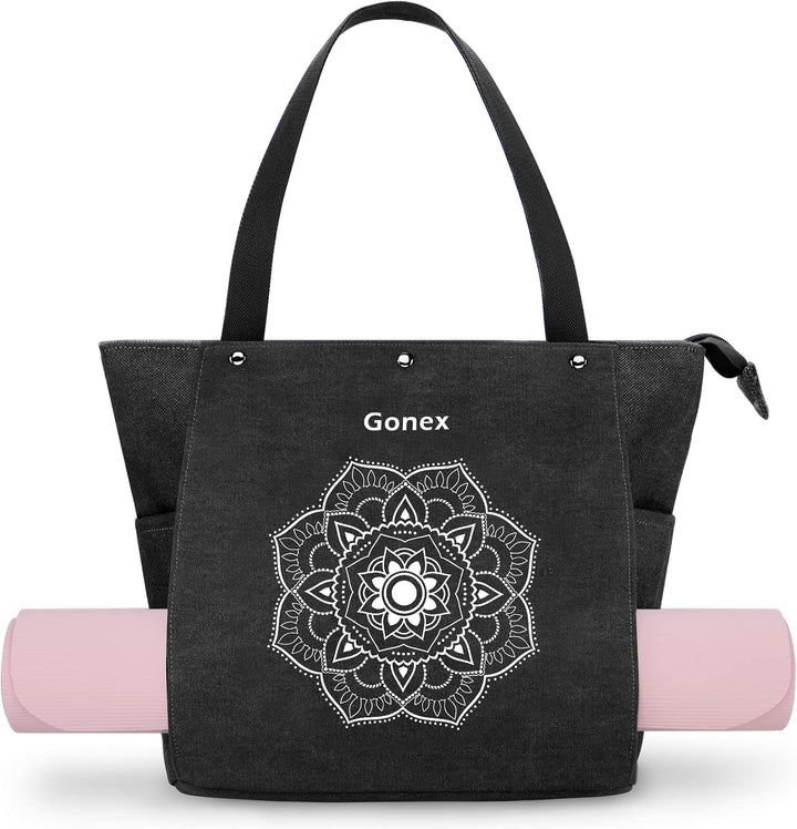 Gonex Yogatasche, Yogamatte Tasche mit Mehreren Taschen für Damen und Herren, Canvas wasserdichte To