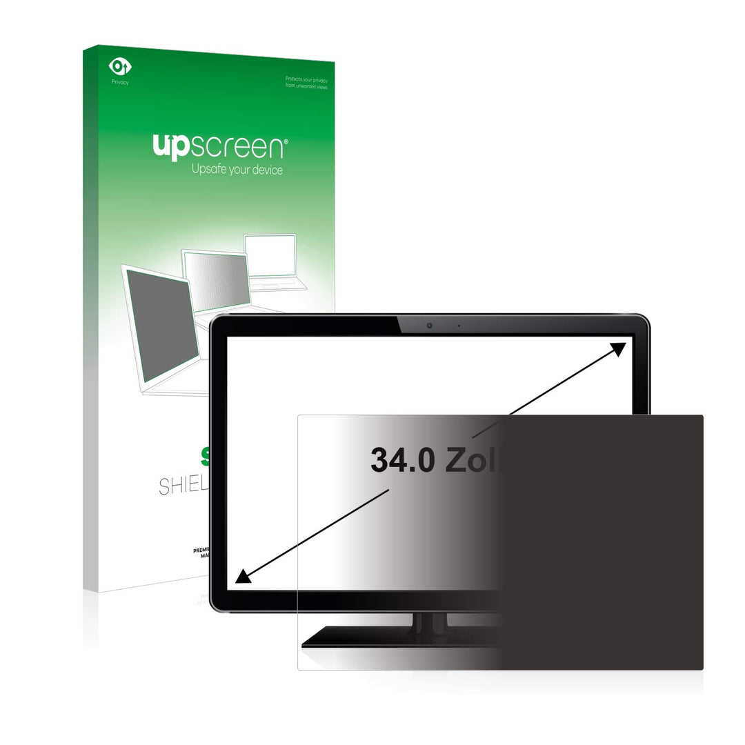 upscreen 34" Blickschutzfilter für 34,0 Zoll Industrie-Monitore (86.4 cm) [794 x 340 mm, 21:9] - Bli