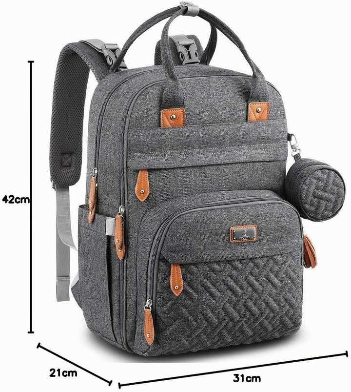 BabbleRoo Baby Wickeltasche/Rucksack, Wickelrucksack lässige Wickeltaschen, Multifunktional Grosse K