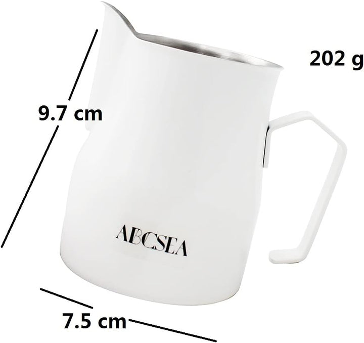 1 Stück Milchschaumkrug, Pitcher Krug Edelstahl, Schaumbecher für Kaffee und Latte Art, Schäumende M