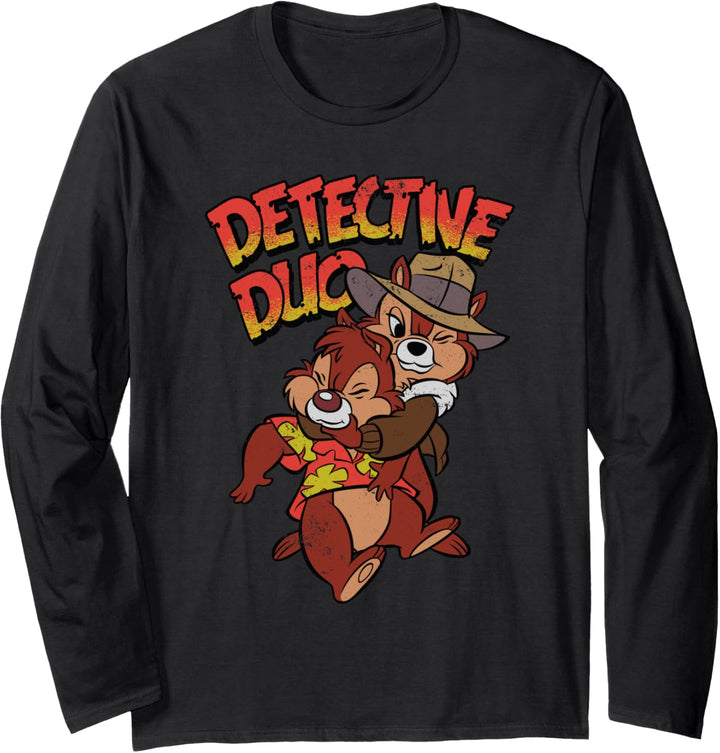 Disney Retro Chip n' Dale Rescue Rangers Detective Duo Langarmshirt