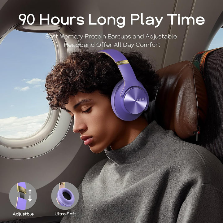 DOQAUS Kopfhörer Kabellos Bluetooth Over-Ear 90 Stunden,Bluetooth Kopfhörer Over Ear,Headphones Wire