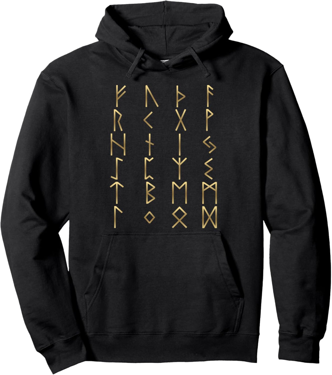 Norse Viking Alphabet 24 Buchstaben Runen Elder Futhark Rune Pullover Hoodie