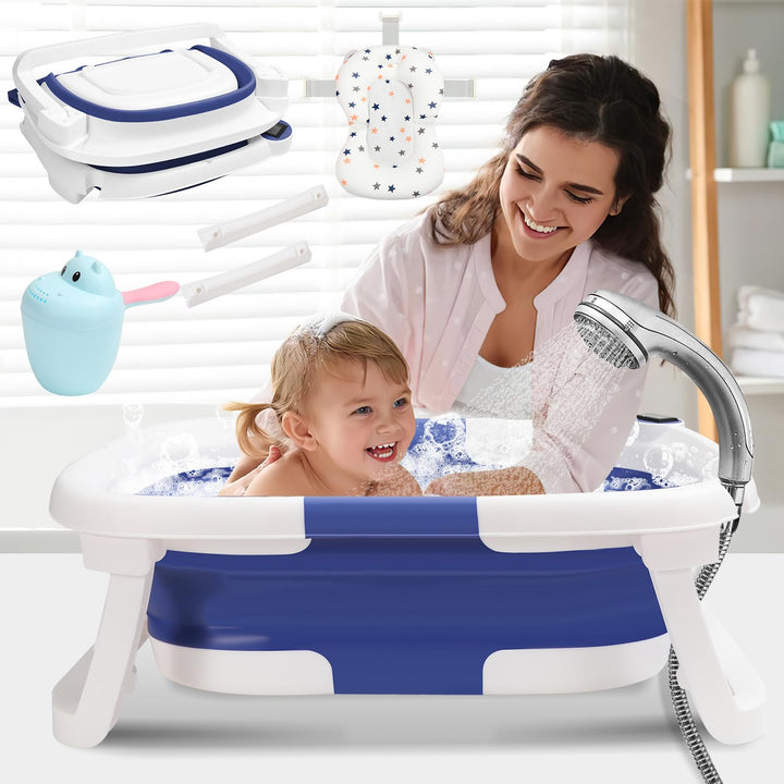 Hebitod Babywanne faltbar Babybadewanne Baby Wanne platzsparend, doppelt faltbare Badewanne mit Bade