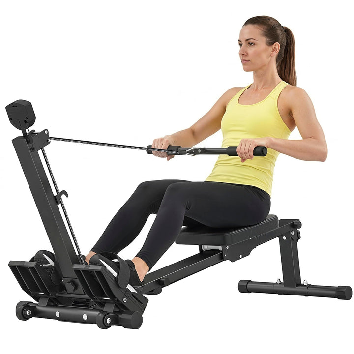 SPORTNOW Rudergerät für Zuhause leises Rudermaschine mit Seilsystem LCD-Display Sitzkissen, Laufruhe