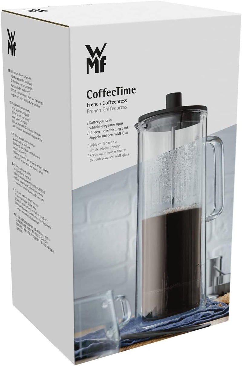 WMF Coffee Time Coffeepress doppelwandig 0,75l, French Press, Kaffeebereiter für 6 Tassen, Glas,