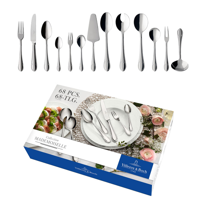 Villeroy & Boch – Mademoiselle Tafelbesteck, Besteckset 68 teilig, spülmaschinenfest, rostfrei, Best