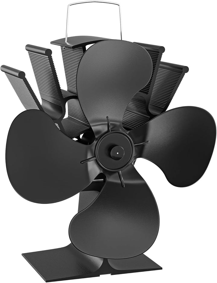 Wiltec Kaminofen Ventilator 4 Flügel Gebläse für Ofen 70-350°C Kaminventilator stromlos
