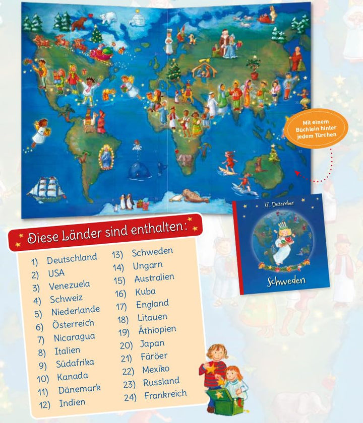 Weihnachtliche Reise um die Welt: Ein Adventskalender mit 24 Büchlein (Adventskalender mit Geschicht
