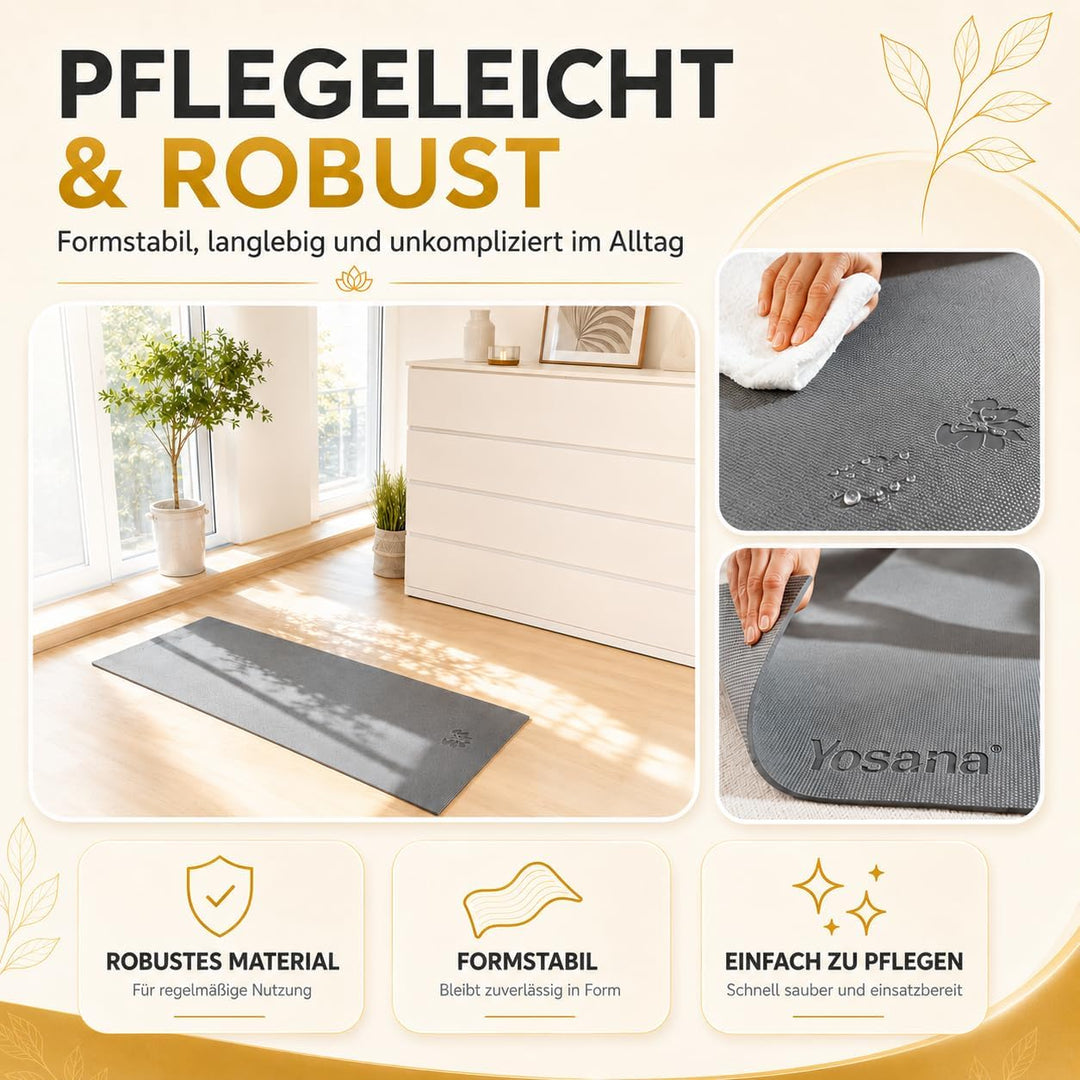 Yogamatte inkl. Tragetasche &amp; Video Kurs I Yoga Matte rutschfest I weiche Gymnastikmatte I Sportmatt
