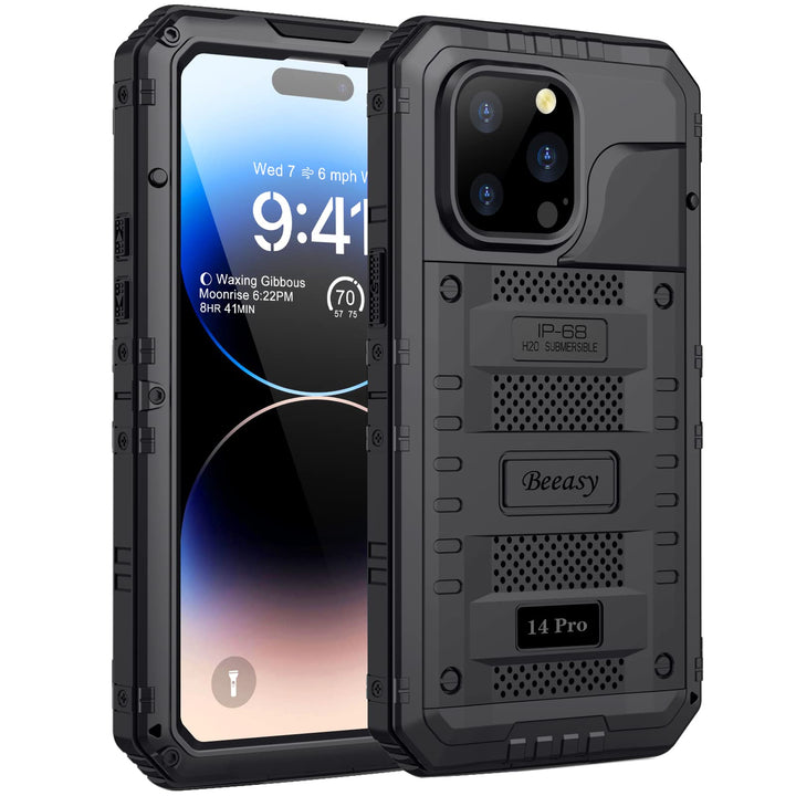 Beeasy für iPhone 14 Pro Wasserdicht Outdoor Hülle (6,1"), Stossfest Panzerhülle Militär 360 Grad Sc