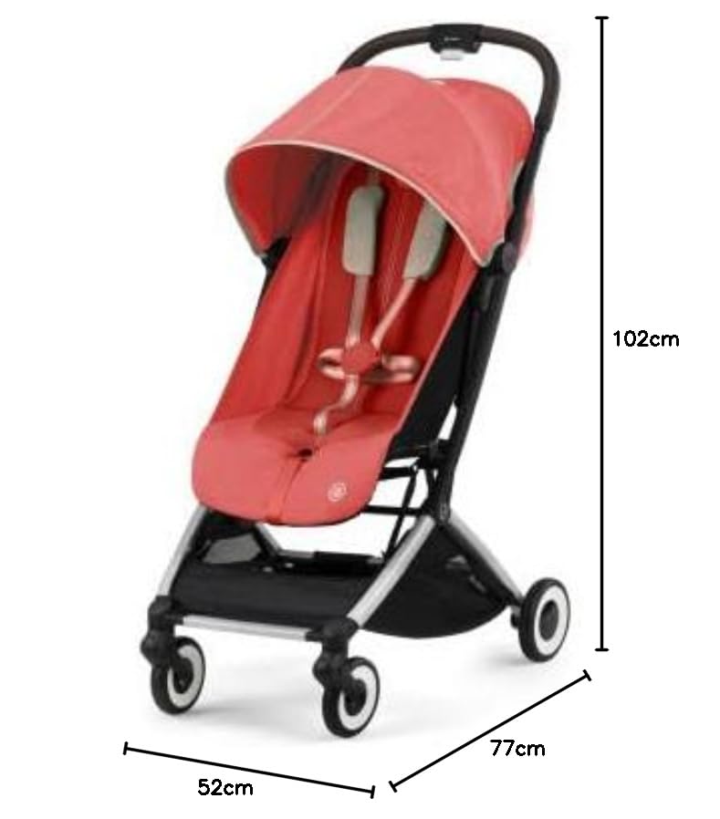 Cybex Orfeo - Poussette de Voyage Ultra Compacte, Légère et Confortable - Hibiscus Red