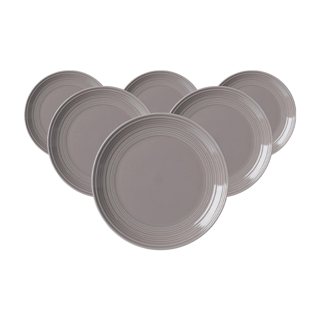 Ritzenhoff & Breker Levi Dessertteller 6er Set, 21 cm, Frühstücksteller mit feinem Rillenrelief, Ska