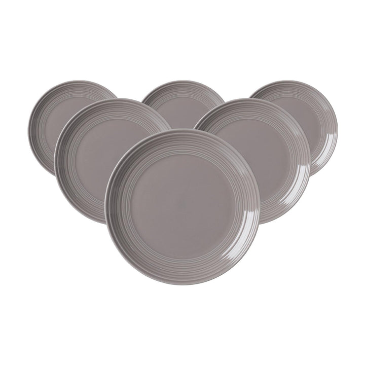 Ritzenhoff & Breker Levi Dessertteller 6er Set, 21 cm, Frühstücksteller mit feinem Rillenrelief, Ska