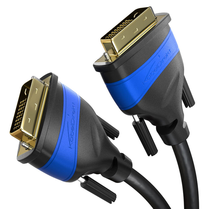 KabelDirekt – Dual Link DVI Kabel – mit Ferritkern für störungsfreie Signalübertragung – 10m (digita