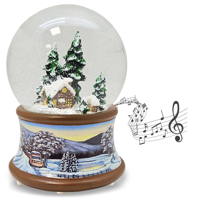 Schneekugel Schneemann Romantischer Winterspaziergang Spieluhr Winter Wonderland 10cm Durchmesser 20