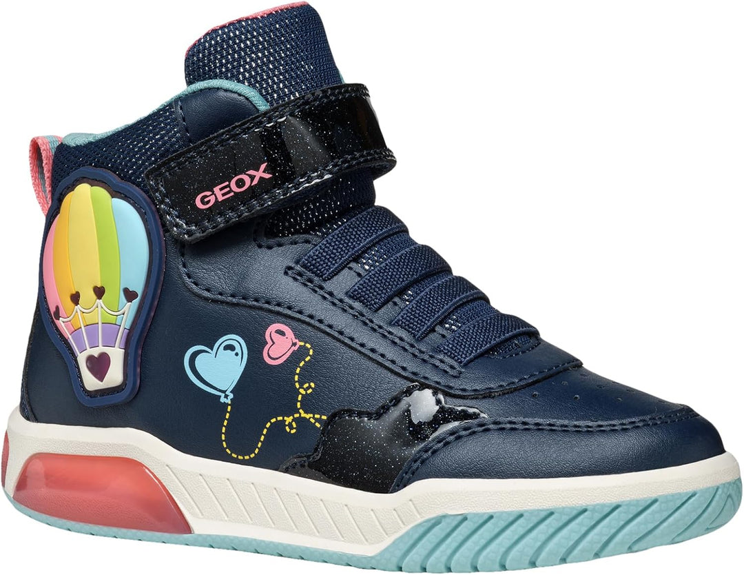 Geox Mädchen J Inek Girl Sneaker 24 EU Navy Watersea, 24 EU Navy Watersea