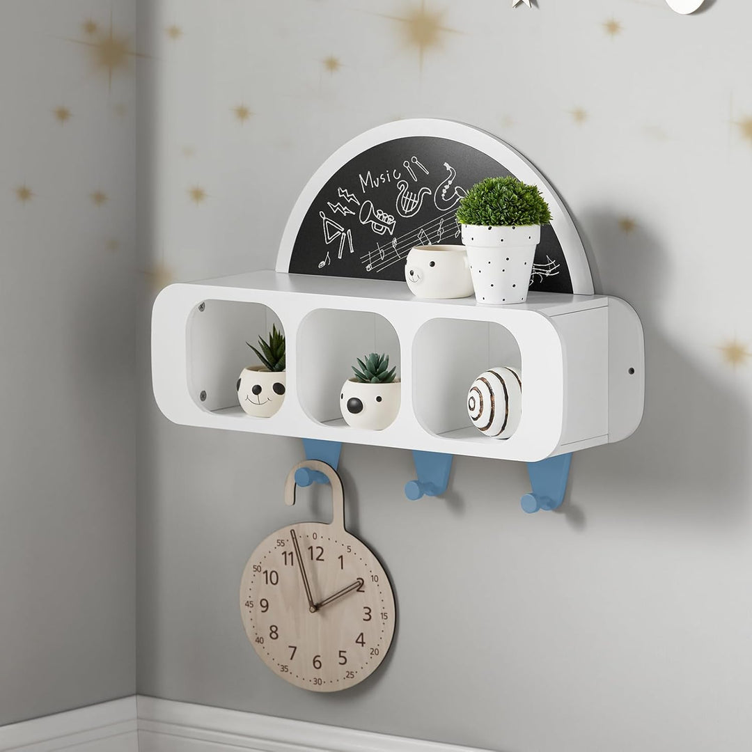 SoBuy KMB86-W Kindergarderobe mit 1 halbrunden Tafel Kinderregal Bücherregal für Kinder Wandregal Hä