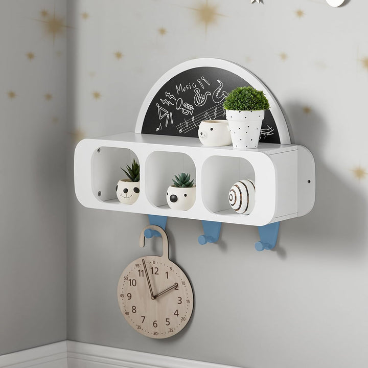 SoBuy KMB86-W Kindergarderobe mit 1 halbrunden Tafel Kinderregal Bücherregal für Kinder Wandregal Hä