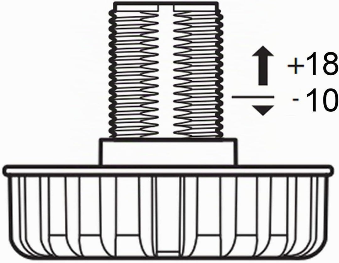 40er Set SO-TECH® Möbelfuss Sockelfuss Stellfuss 125 mm verstellbar, 40er Set
