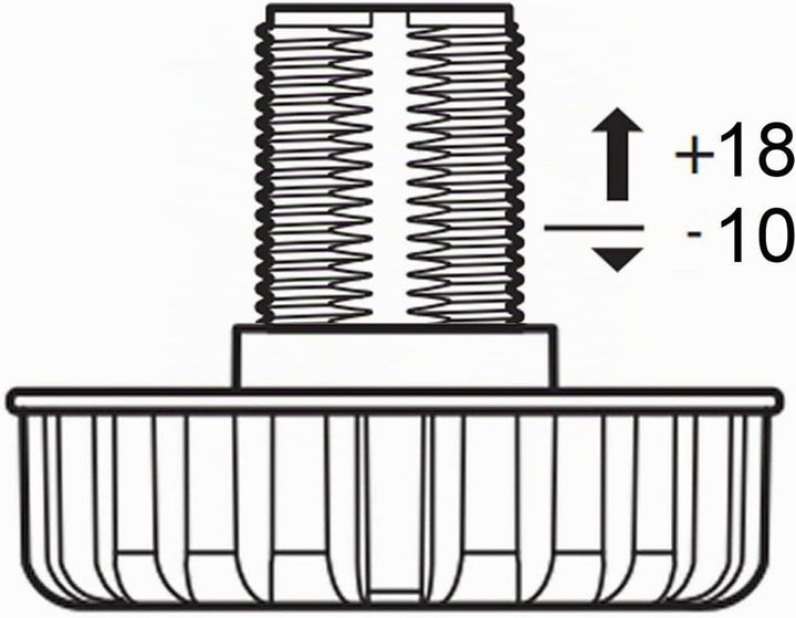 40er Set SO-TECH® Möbelfuss Sockelfuss Stellfuss 125 mm verstellbar, 40er Set