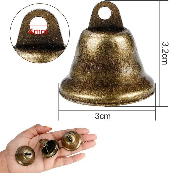 CODIRATO 35 Stück Vintage Kleine Glocke Bronze Mini Glocke Messing Glocke zum Basteln Metall Glöckch