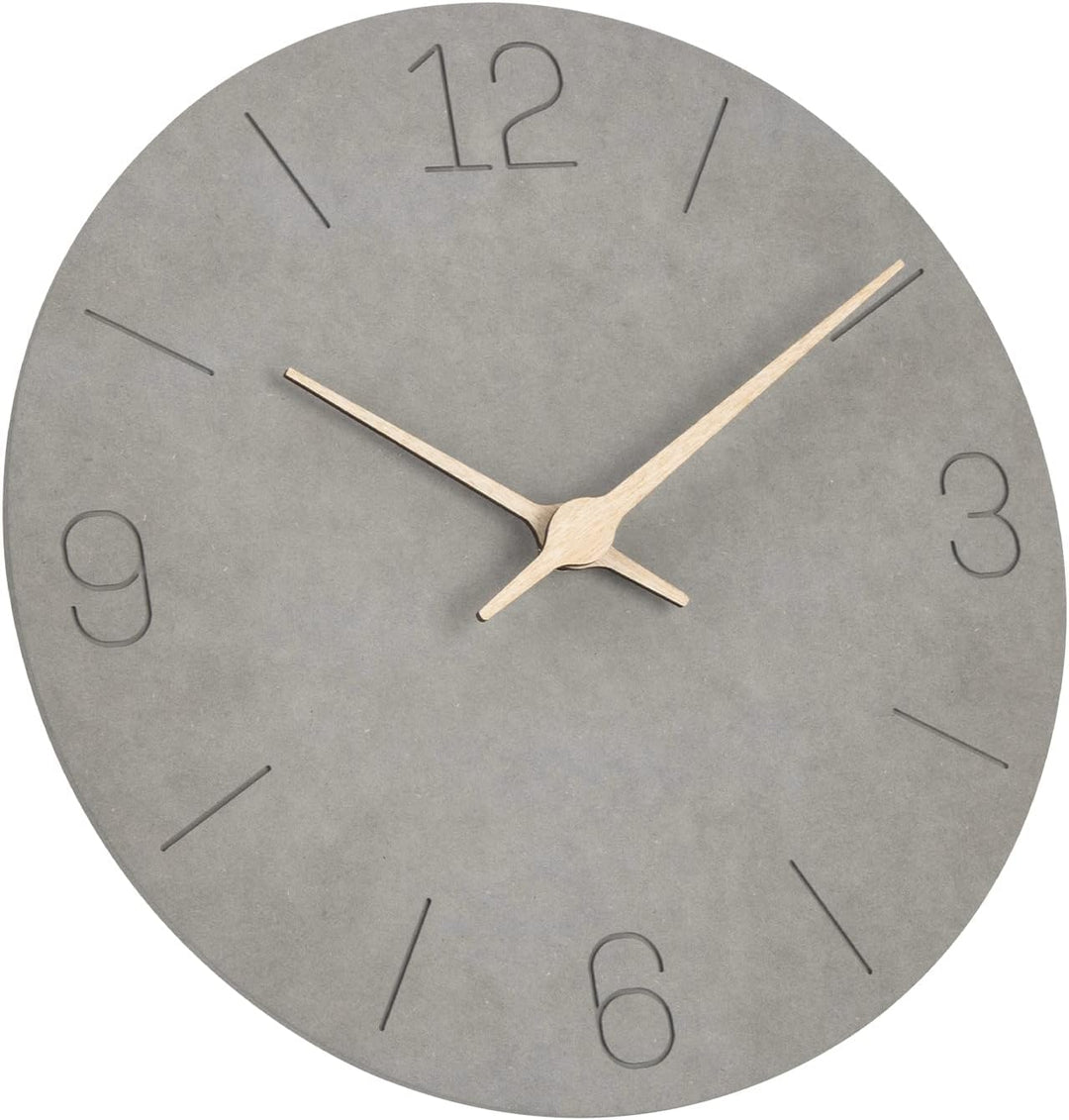 Warminn MDF Holz Wanduhr Ohne TickgeräUsche Lautlos Modern 30cm Quarz Gross Batterie Betriebene Wand