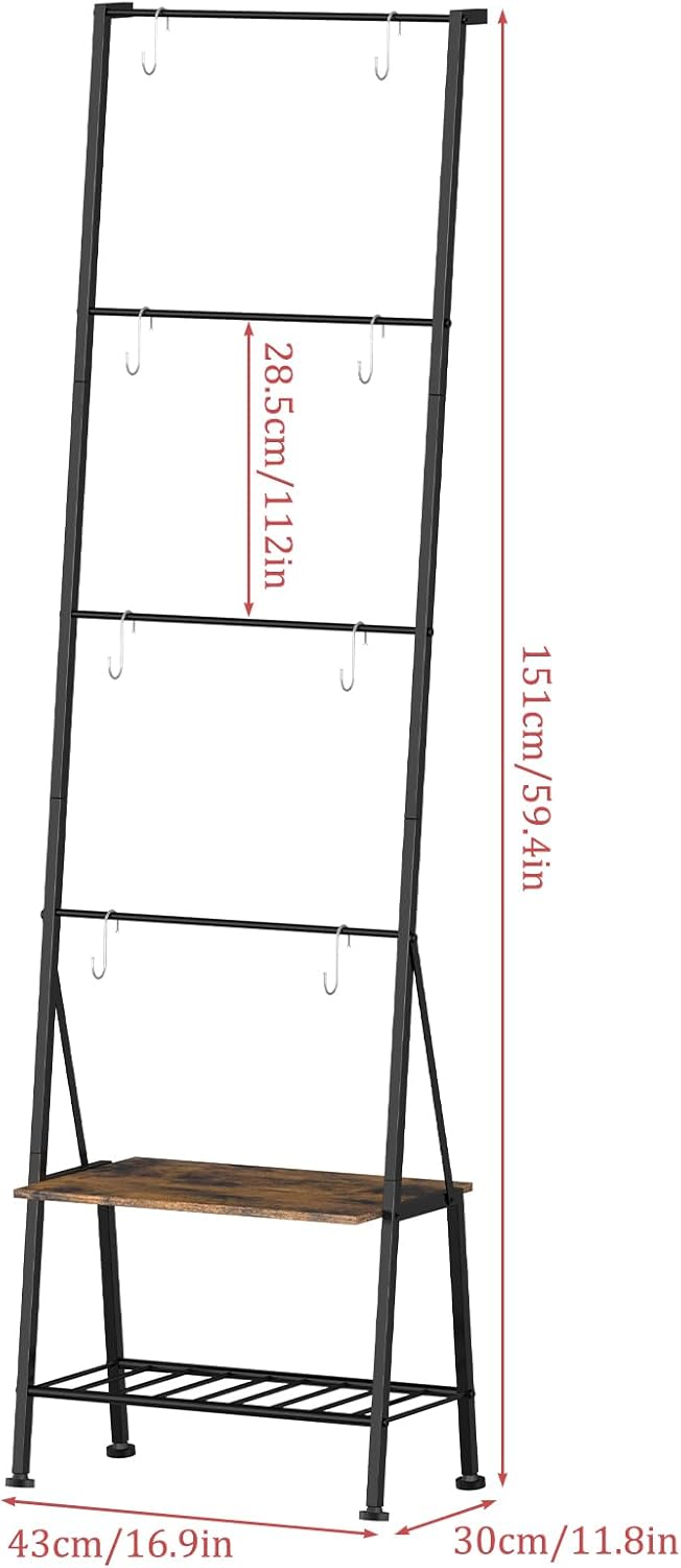 Badezimmer-Handtuchleiter mit Ablage und Haken,150 cm Handtuchhalter Freistehende Deckenleiter, für