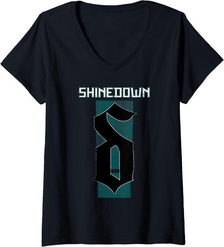 Shinedown Kreis mit vier Buchstaben T-Shirt mit V-Ausschnitt
