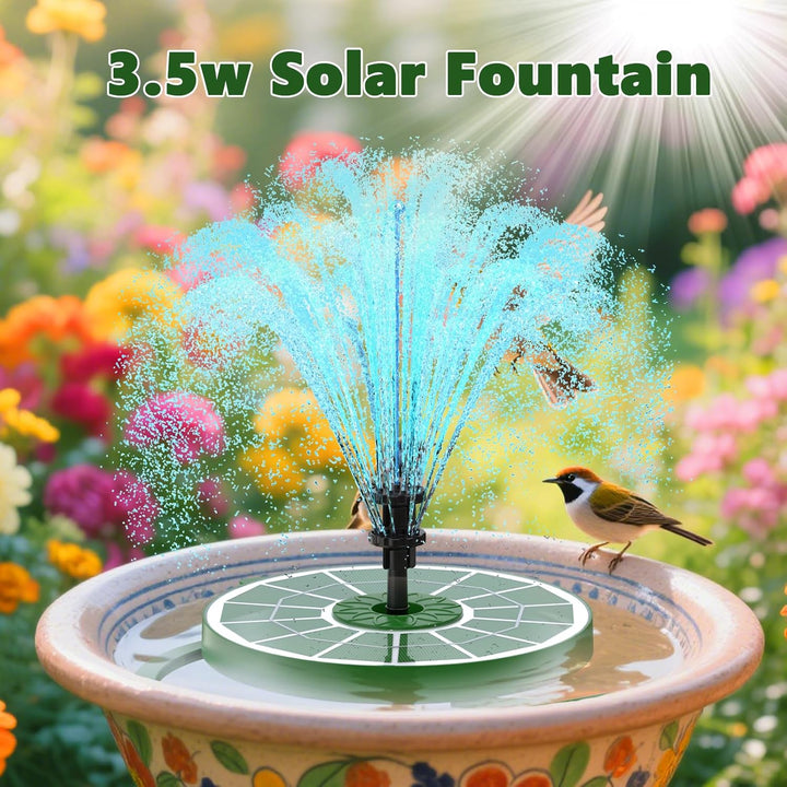 AISITIN Solarbrunnen für Draussen Verbessert, 3,5W Solar Schwimmender Fontäne Pumpe mit Verschiedene