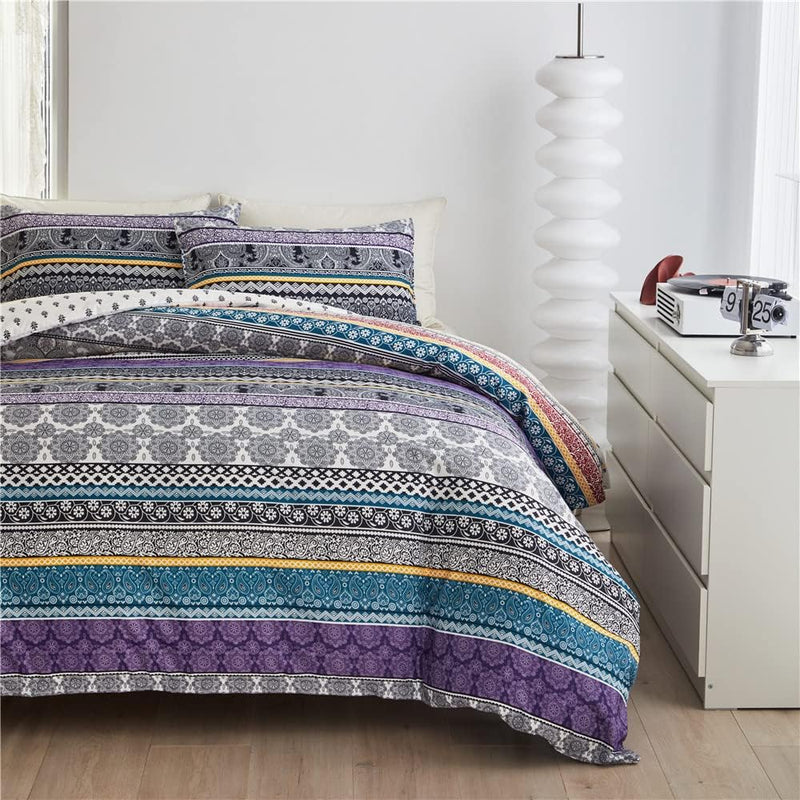 Bettdecke 155x220 Ganzjahresdecke 4 Jahreszeiten Bohemian Sommer Winter Bunt Blumen Muster Sommerdec